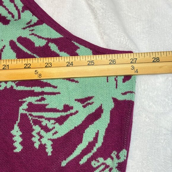 Future Collective Purple‎ Green Tropical Print Cropped Tank Top 4X Womens Cruise - Picture 4 of 7